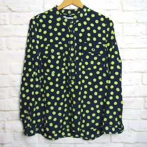 NWT GAP Blouse S Polka Dot Shirt Button Down Top
